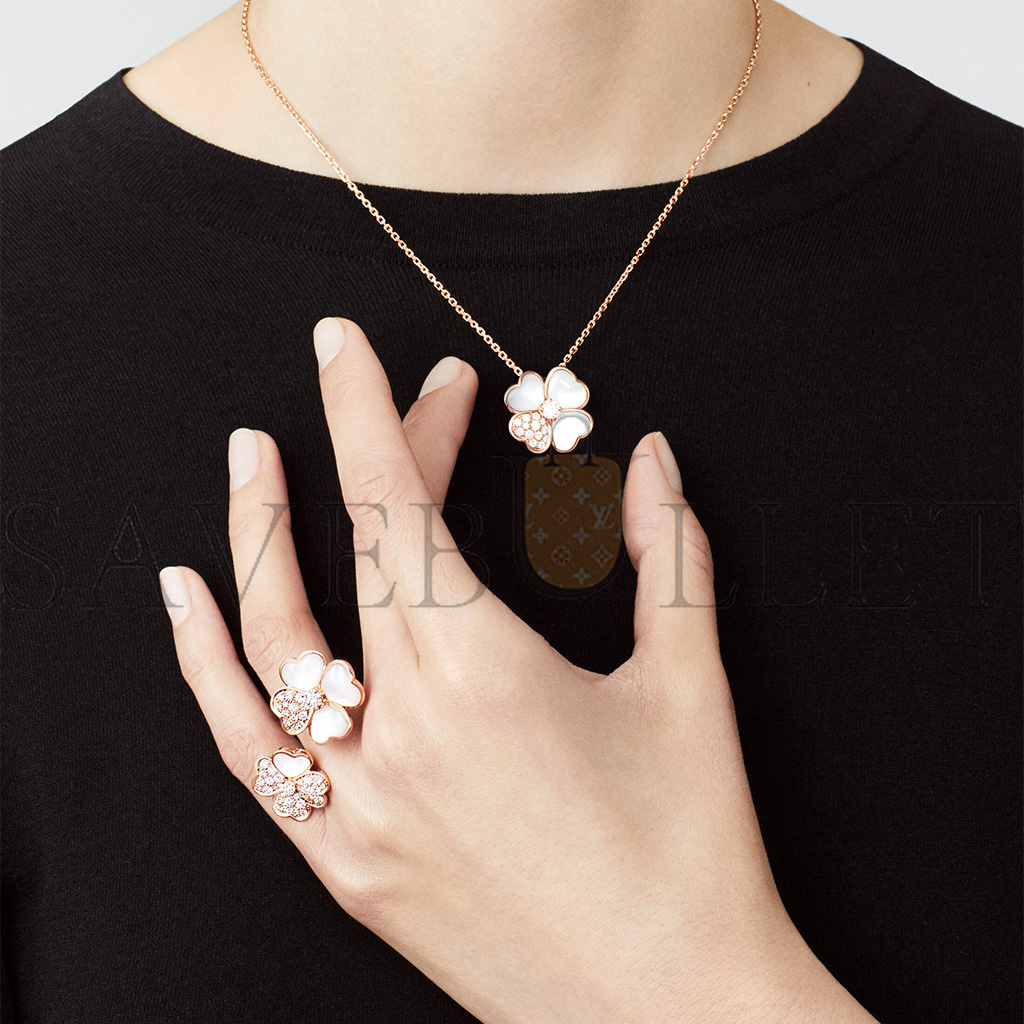 v*n cl*f arpels cosmos clip pendant, medium model - rose gold, Di*m*nd, mother-of-pearl  vcaro5bv00